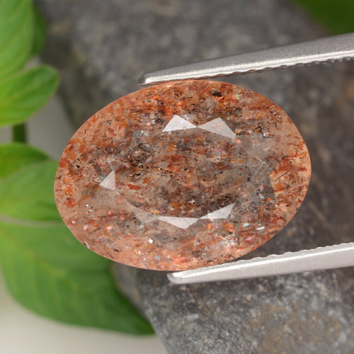 Grapefruit Orange Солнечный Камень Камень - 5.1ct Фасетный Овал (ID: 476288)
