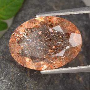 4.17 ct Orange Sunstone Stone, Natural Sunstone in Oval Facet Shape for Sale