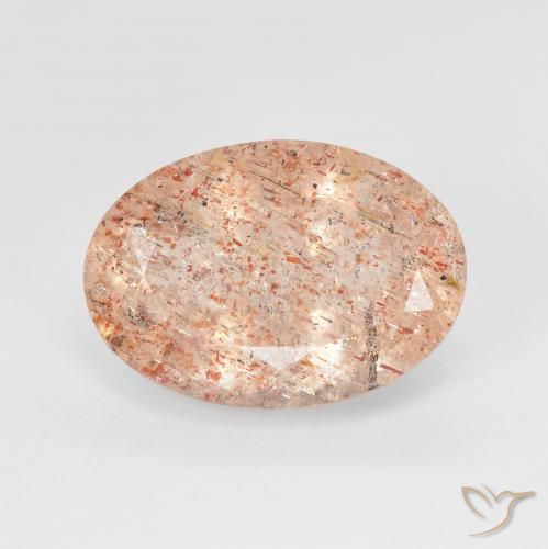 5.74ct Natural Peach Orange Sunstone, Oval, Transparent