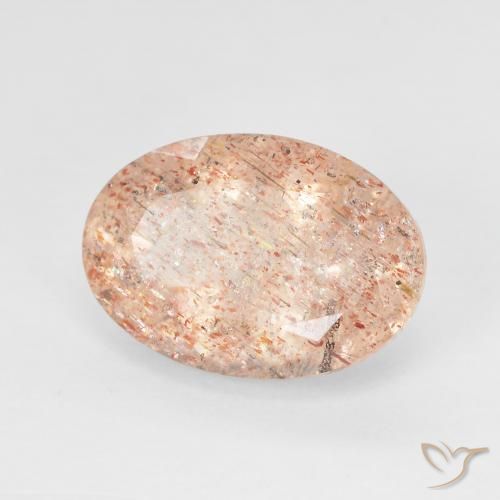 5.74 ct Orange Sunstone Stone, Natural Sunstone in Oval Facet Shape for Sale