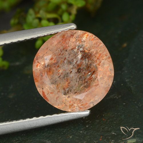 3.24ct Natural Light Orange Sunstone, Round, Transparent