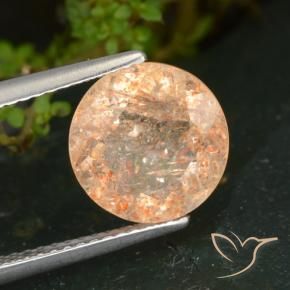 3.56 ct Orange Sunstone Stone, Natural Sunstone in Round Facet Shape for Sale
