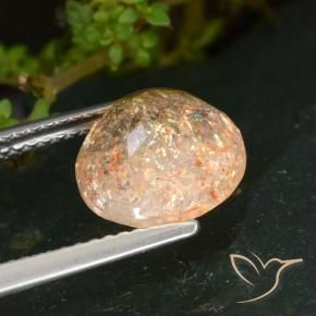 Sunstone Gemstone in 10 mm (calibrated) Size for Sale, Sunstone Stone in Light Orange Color