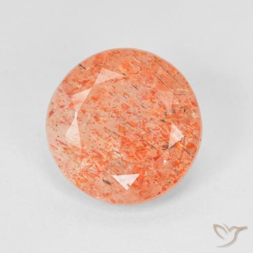3.19ct Natural Ginger Orange Sunstone, Round, Translucent