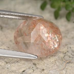 Sunstone Gemstone in 10 mm (calibrated) Size for Sale, Sunstone Stone in Ginger Orange Color