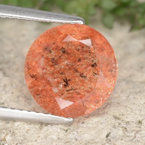 2.73 ct Orange Sunstone, 9.9 mm Round Cut From India, Photo A