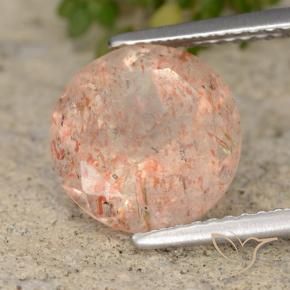3.52 ct Orange Sunstone Stone, Natural Sunstone in Round Facet Shape for Sale