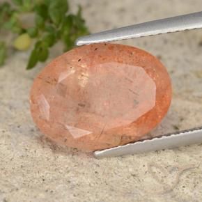 5.97 ct Orange Sunstone Stone, Natural Sunstone in Oval Facet Shape for Sale