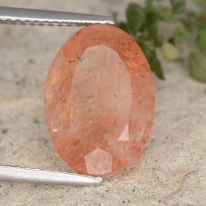 5.43 ct Orange Sunstone Stone, Natural Sunstone in Oval Facet Shape for Sale