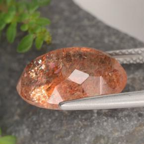 Sunstone Gemstone in 14 x 10 mm (calibrated) Size for Sale, Sunstone Stone in Medium-Light Orange Color