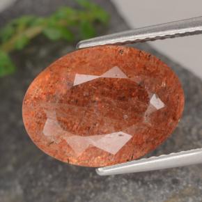 Grapefruit Orange Sunstone Gem - 5.3ct Oval Facet (ID: 477790)