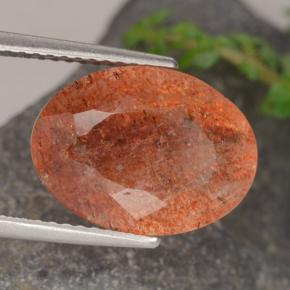 5.25 ct Orange Sunstone Stone, Natural Sunstone in Oval Facet Shape for Sale