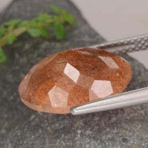 Sunstone Gemstone in 14 x 10 mm (calibrated) Size for Sale, Sunstone Stone in Grapefruit Orange Color