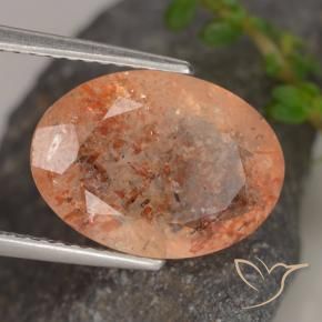 5.31 ct Orange Sunstone Stone, Natural Sunstone in Oval Facet Shape for Sale