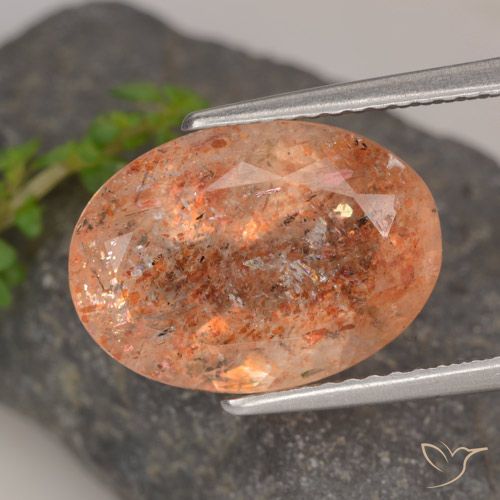 Medium-Light Orange Sonnenstein Edelstein - 5.5ct Oval facettiert (ID: 477795)