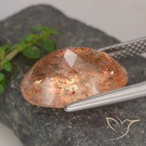 Sunstone Gemstone in 14 x 10 mm (calibrated) Size for Sale, Sunstone Stone in Medium-Light Orange Color