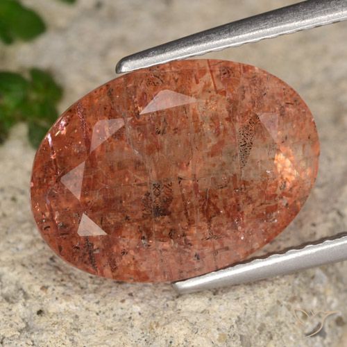 6.46ct Natural Grapefruit Orange Sunstone, Oval, Translucent, Photo A