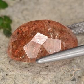 Sunstone Gemstone in 14 x 10 mm (calibrated) Size for Sale, Sunstone Stone in Grapefruit Orange Color