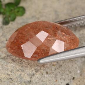Sunstone Gemstone in 14 x 10 mm (calibrated) Size for Sale, Sunstone Stone in Grapefruit Orange Color