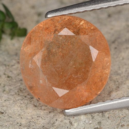 3.51ct Natural Yam Orange Sunstone, Round, Translucent