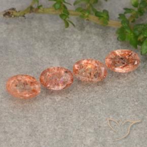 2.33 ctw Orange Sunstone Stones, Natural Sunstone in Oval Facet Shape for Sale