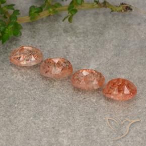 Sunstone Gemstones in 6.1 x 4.2 mm Size for Sale, Sunstone Stones in Grapefruit Orange Color