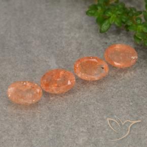 2.16 ctw Orange Sunstone Stones, Natural Sunstone in Oval Facet Shape for Sale
