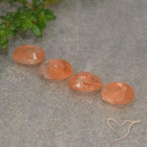 Sunstone Gemstones in 6.1 x 4.2 mm Size for Sale, Sunstone Stones in Ginger Orange Color