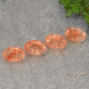2.04 ctw Orange Sunstone Stones, Natural Sunstone in Oval Facet Shape for Sale