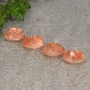 Sunstone Gemstones in 6.1 x 4.2 mm Size for Sale, Sunstone Stones in Reddish Orange Color