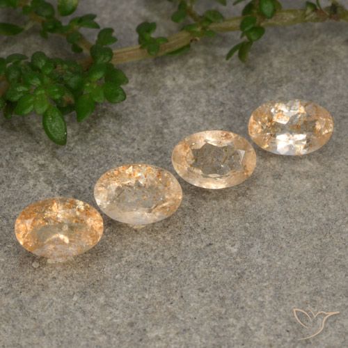 Cantaloupe Orange Sonnenstein Edelstein - 0.5ct Oval facettiert (ID: 480126)