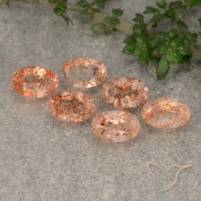 3.29 ctw Orange Sunstone Stones, Natural Sunstone in Oval Facet Shape for Sale