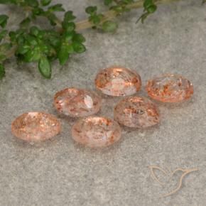 Sunstone Gemstones in 6.2 x 4.2 mm Size for Sale, Sunstone Stones in Reddish Orange Color