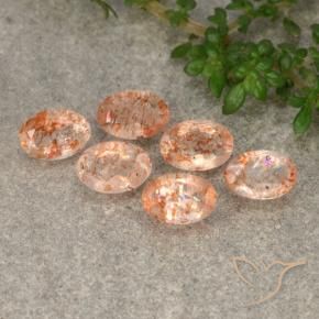 2.76 ctw Orange Sunstone Stones, Natural Sunstone in Oval Facet Shape for Sale