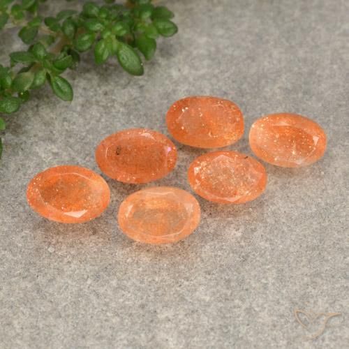 3.32ctw Natural Yam Orange Sunstone, Oval, Translucent