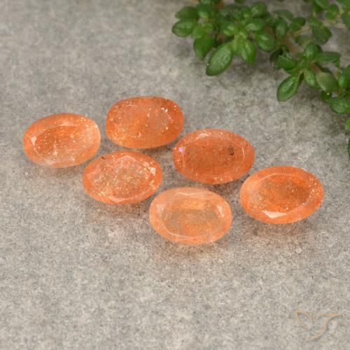 3.32 ctw Orange Sunstone Stones, Natural Sunstone in Oval Facet Shape for Sale