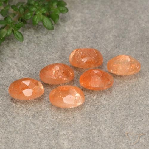 Sunstone Gemstones in 6 x 4 mm (calibrated) Size for Sale, Sunstone Stones in Yam Orange Color
