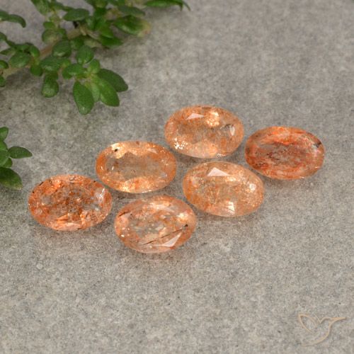 2.27 ct Orange Sunstone, 6 x 4 mm Oval Cut From Russia, Photo A
