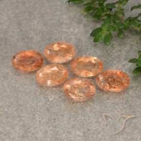 2.27 ctw Orange Sunstone Stones, Natural Sunstone in Oval Facet Shape for Sale