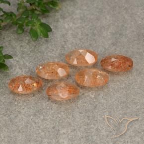Sunstone Gemstones in 6 x 4 mm (calibrated) Size for Sale, Sunstone Stones in Warm Orange Color