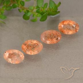 2.04 ctw Orange Sunstone Stones, Natural Sunstone in Oval Facet Shape for Sale