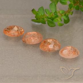 Sunstone Gemstones in 6 x 4 mm (calibrated) Size for Sale, Sunstone Stones in Warm Orange Color