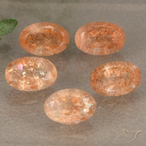 2.57 ctw Orange Sunstone Stones, Natural Sunstone in Oval Facet Shape for Sale