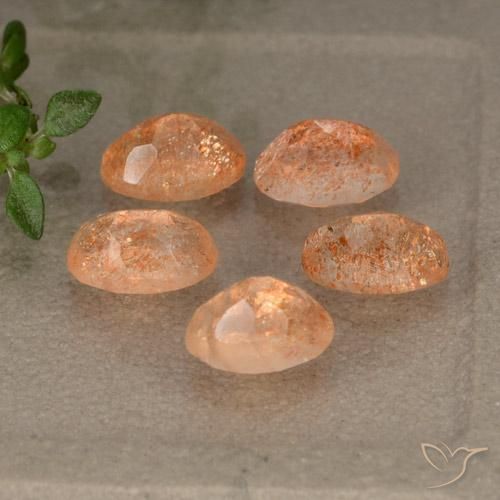 Sunstone Gemstones in 6 x 4 mm (calibrated) Size for Sale, Sunstone Stones in Reddish Orange Color