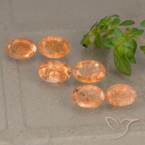 3.03 ctw Orange Sunstone Stones, Natural Sunstone in Oval Facet Shape for Sale