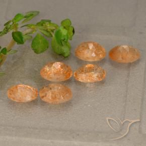 Sunstone Gemstones in 6.1 x 4.2 mm Size for Sale, Sunstone Stones in Deep Orange Color