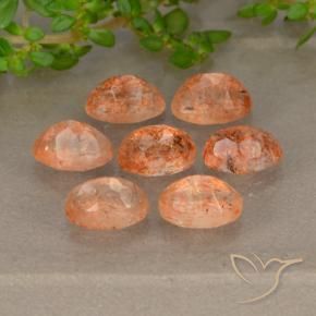 Sunstone Gemstones in 6 x 4 mm (calibrated) Size for Sale, Sunstone Stones in Medium-Light Orange Color