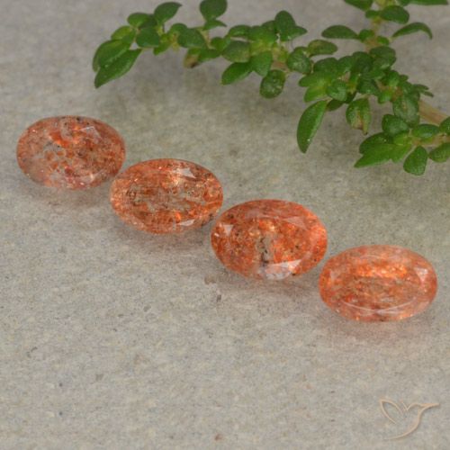 2.20ctw Natural Medium Orange Sunstone, Oval, Translucent