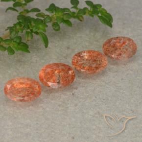 2.20 ctw Orange Sunstone Stones, Natural Sunstone in Oval Facet Shape for Sale