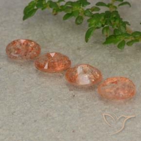 Sunstone Gemstones in 6 x 4 mm (calibrated) Size for Sale, Sunstone Stones in Medium Orange Color